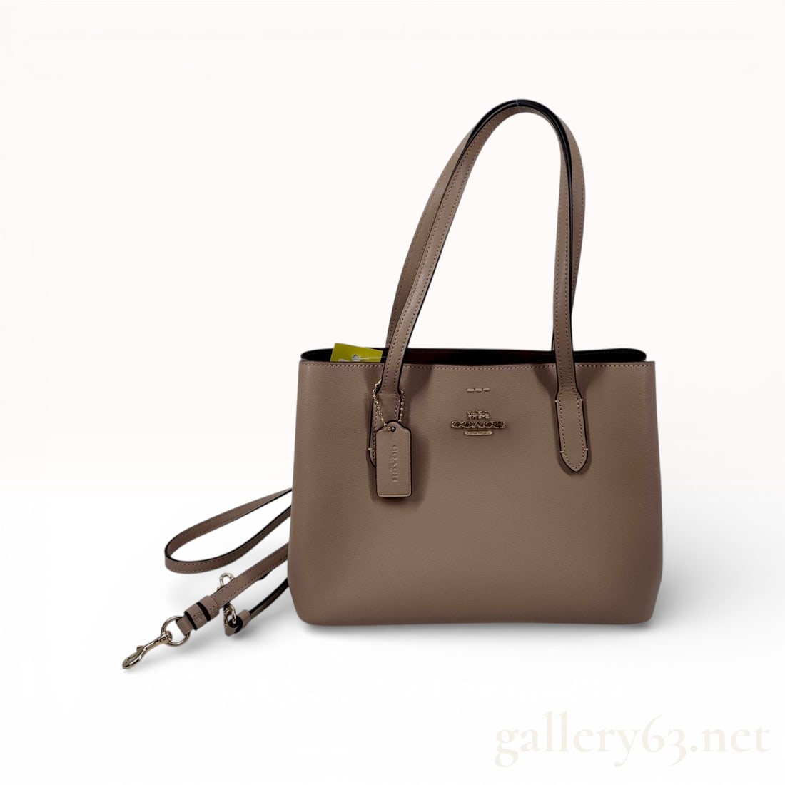 Coach Mollie Tote 25 Crossgrain Leather Taupe (1 of 10)