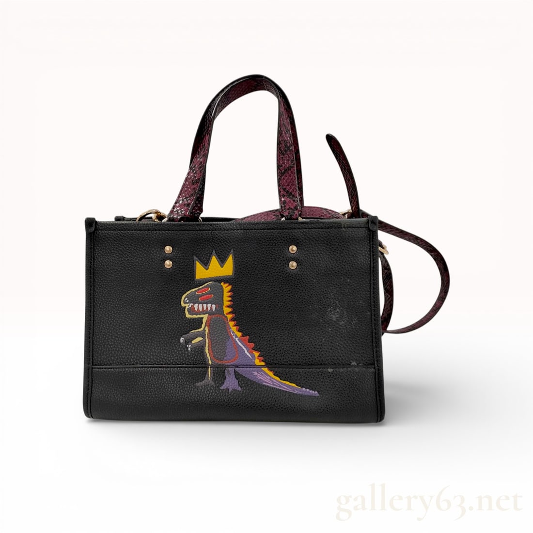Coach x Jean-Michel Basquiat Dempsey Carryall Pebbled Leather Bag, Black (1 of 10)
