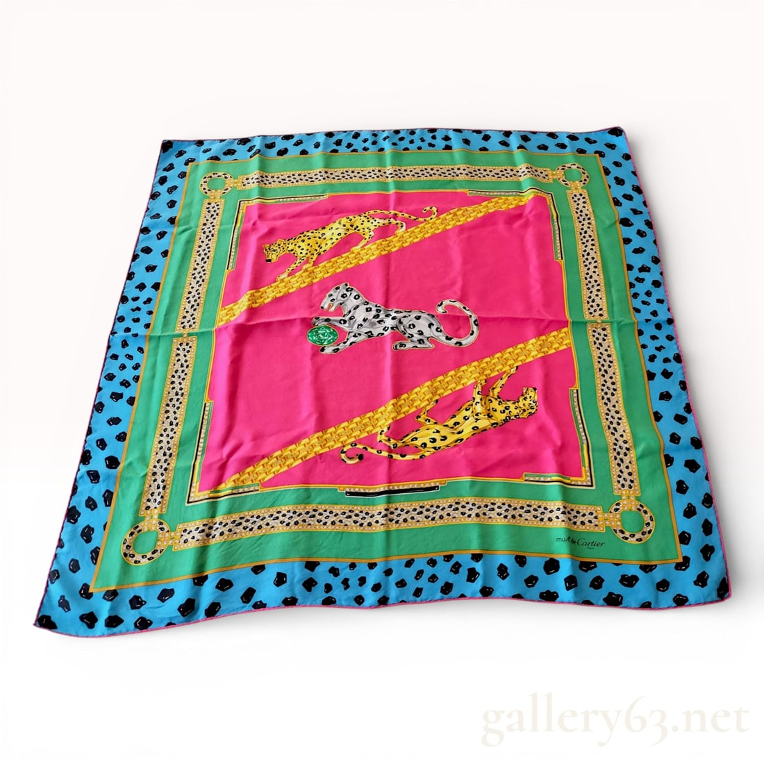 Must de Cartier Silk Panthère Motif Scarf (1 of 7)