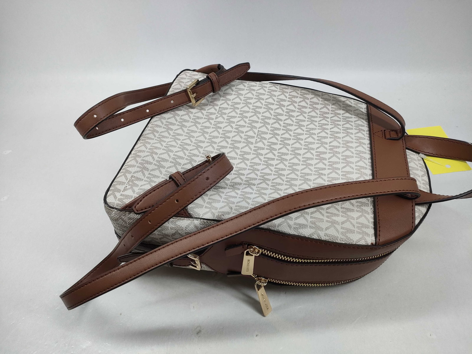 Michael Kors Jaycee Medium Logo Backpack, Coated Canvas, Vanilla and Acorn - 4