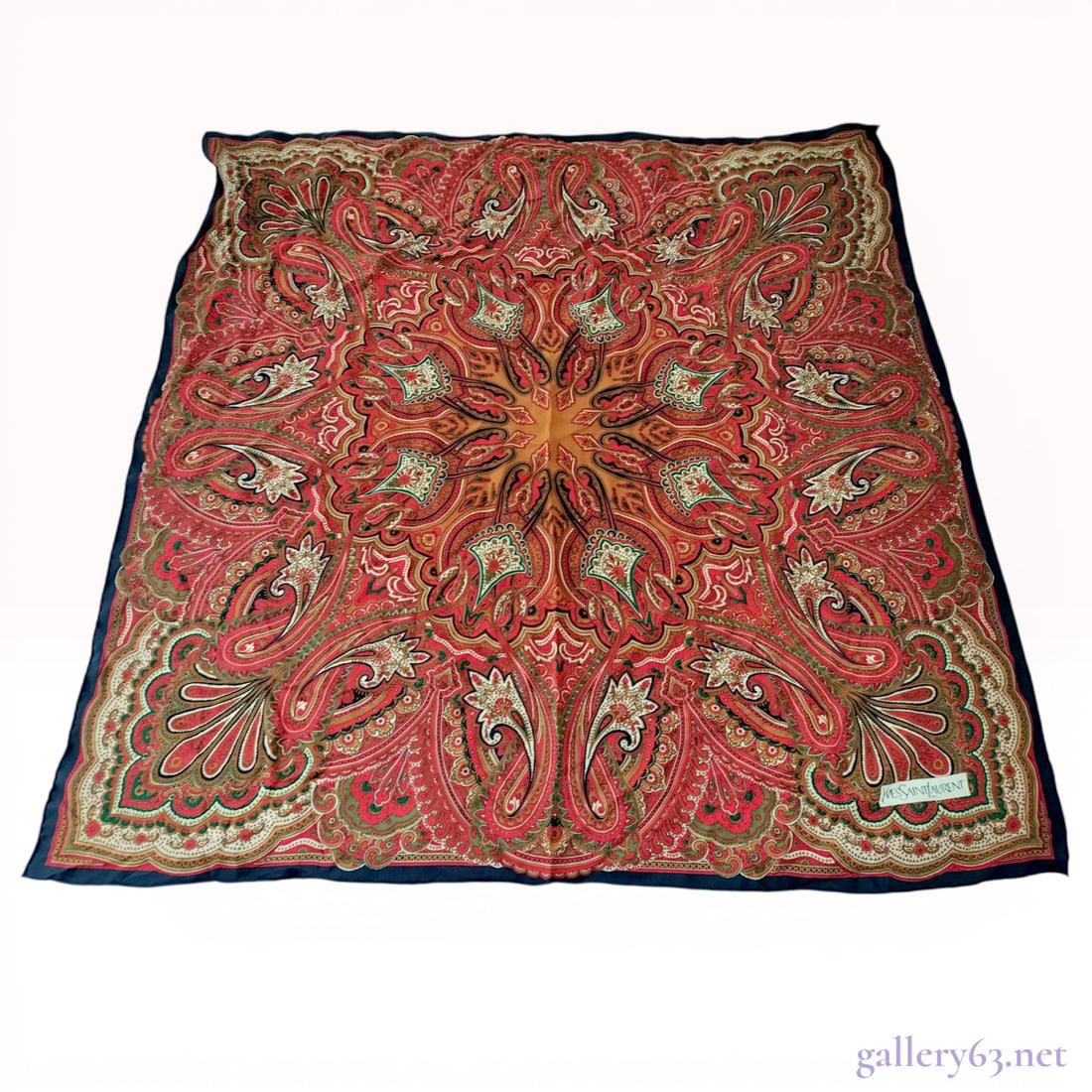 Yves Saint Laurent Paisley Foulard Scarf, Wool (1 of 10)