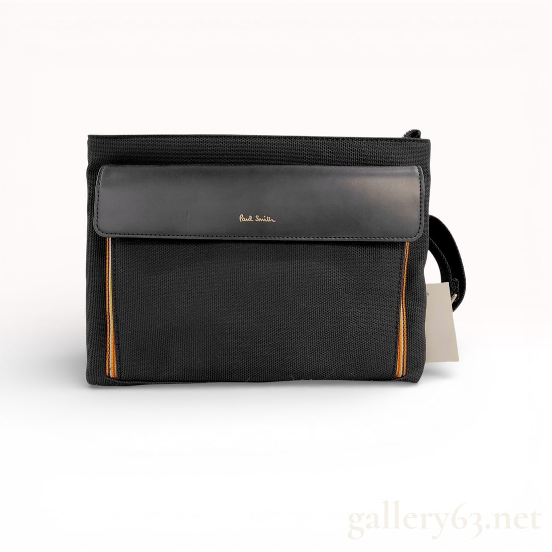 Paul Smith Multi-Stripe Canvas and Leather Messenger Bag, Black (1 of 10)
