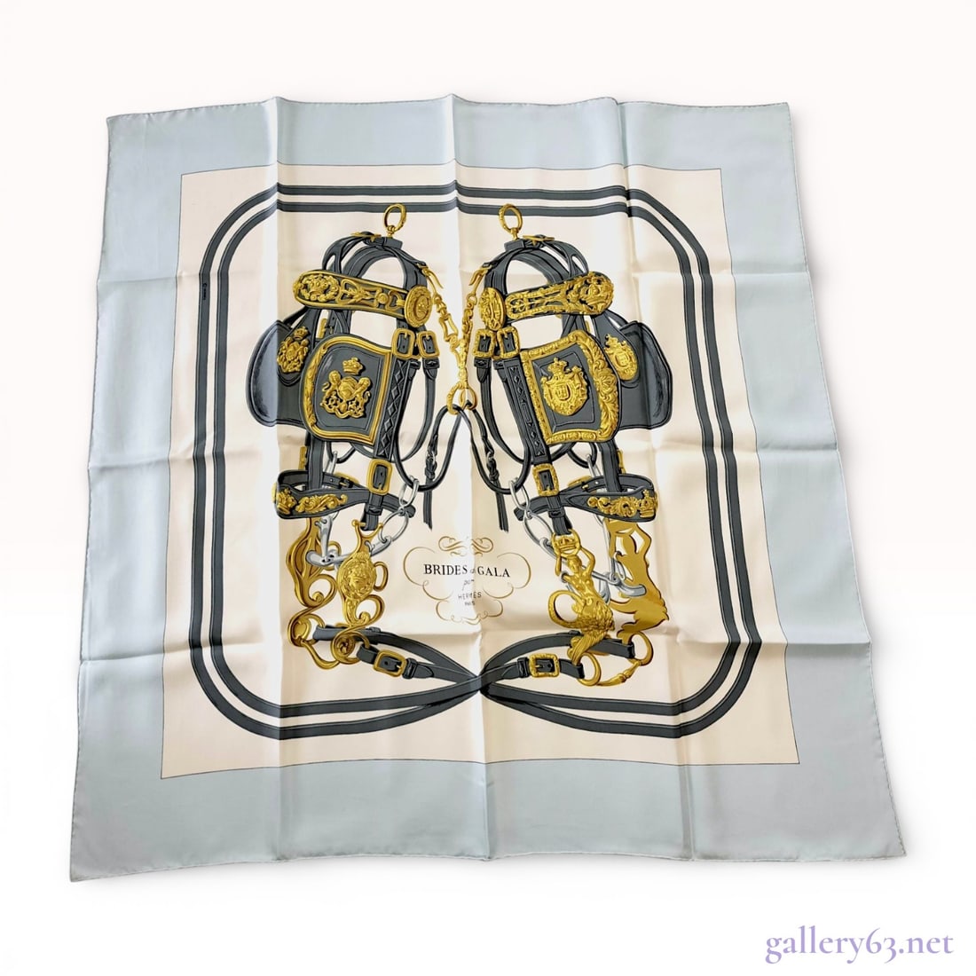 Hermes Brides de Gala Silk Carre 90: Hermes Brides de Gala Silk Scarf 90, designed by Hugo Grygkar and first issued in 1957. A third example of the legendary 'Brides de Gala' design - its presence in multiple colorways across this