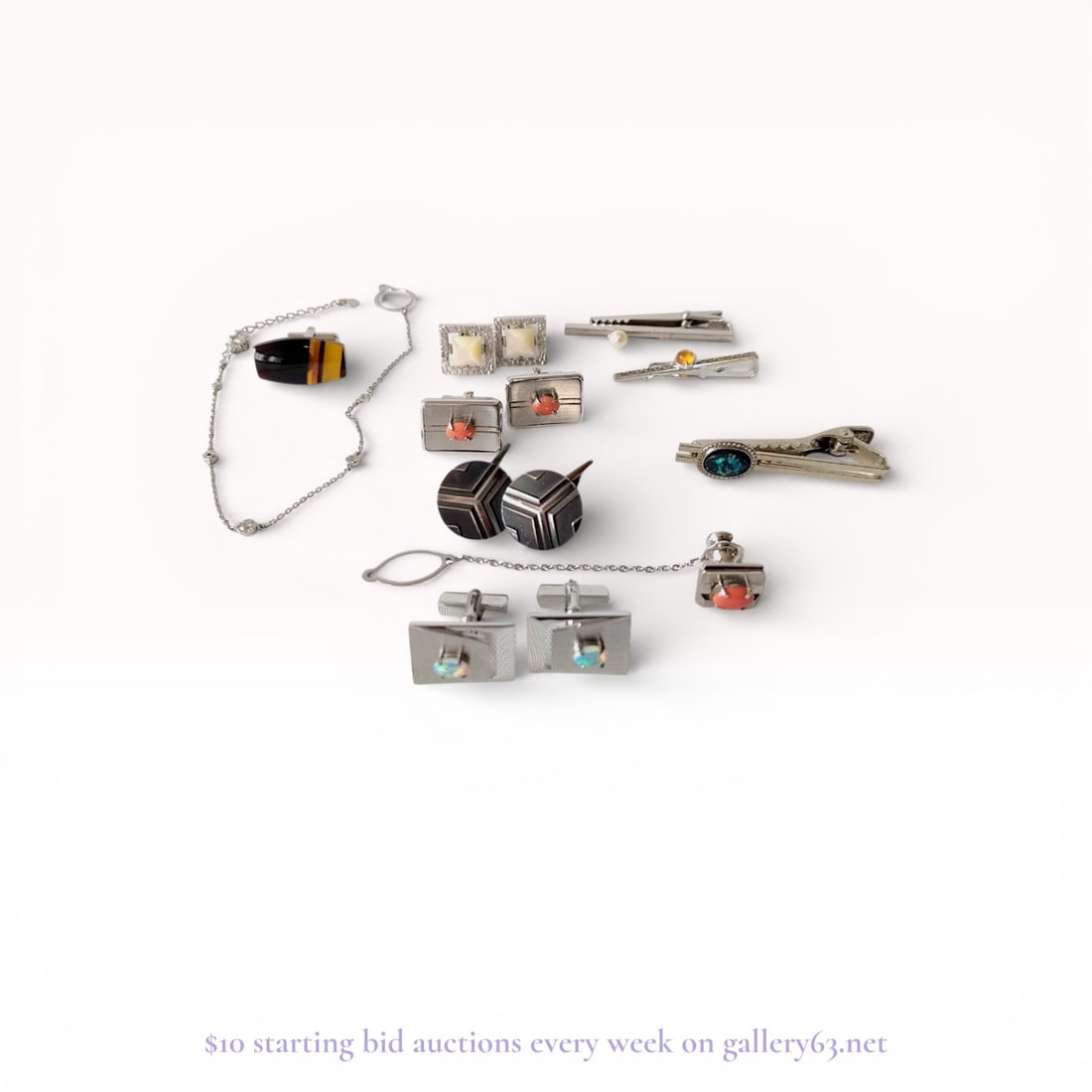 Sterling Silver Men's Jewelry Lot Featuring Opal, and Pearl Accents (1 of 9)