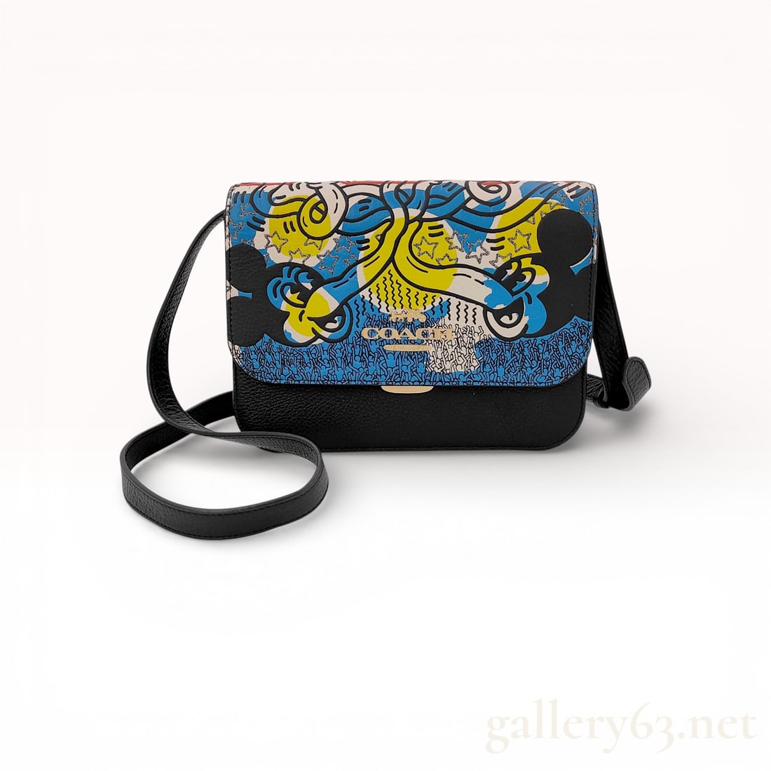 Coach Disney x Keith Haring Mickey Mouse Madison Leather Shoulder Bag Black (1 of 10)