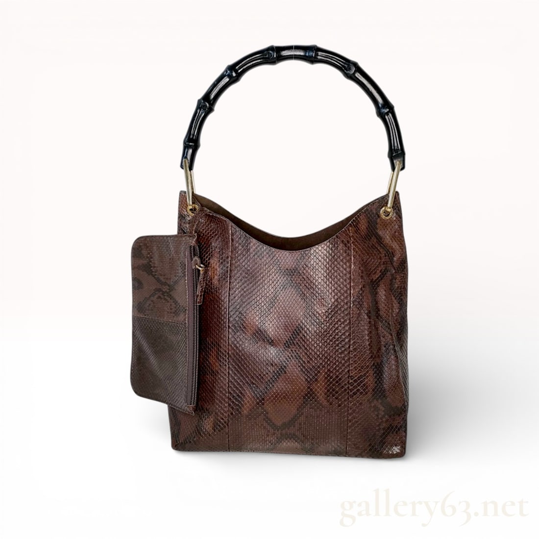 Gucci Large Bamboo Handle Hobo Bag in Brown Python (1 of 10)