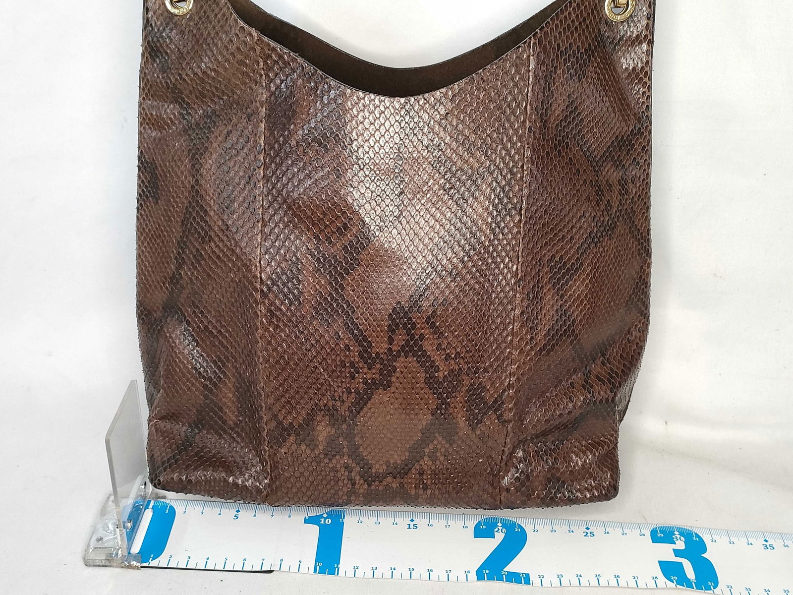 Gucci Large Bamboo Handle Hobo Bag in Brown Python - 2