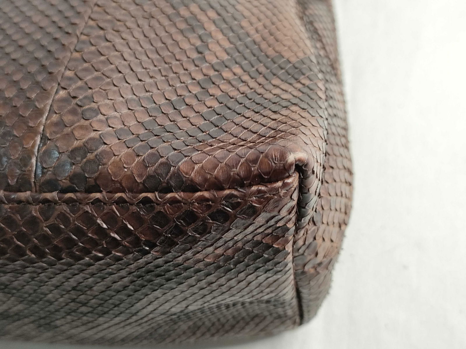 Gucci Large Bamboo Handle Hobo Bag in Brown Python - 6