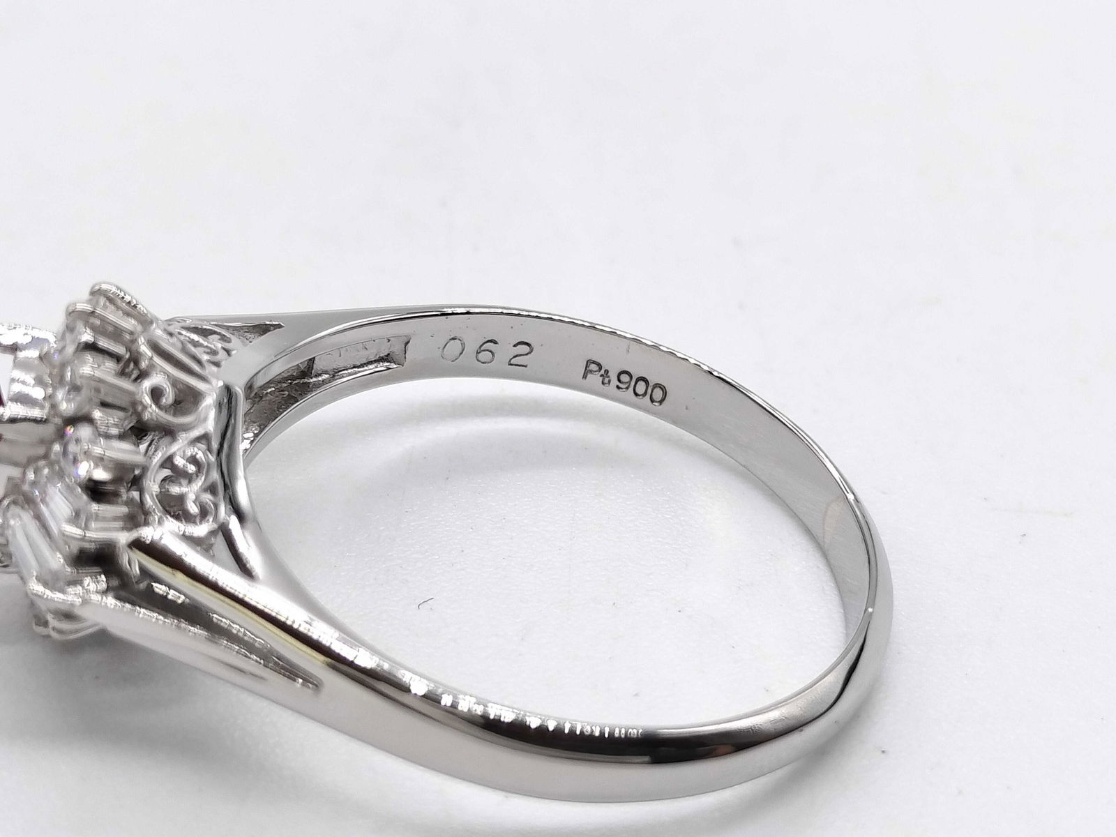 Platinum, Ruby, and Diamond Cocktail Ring size 7.5 - 7