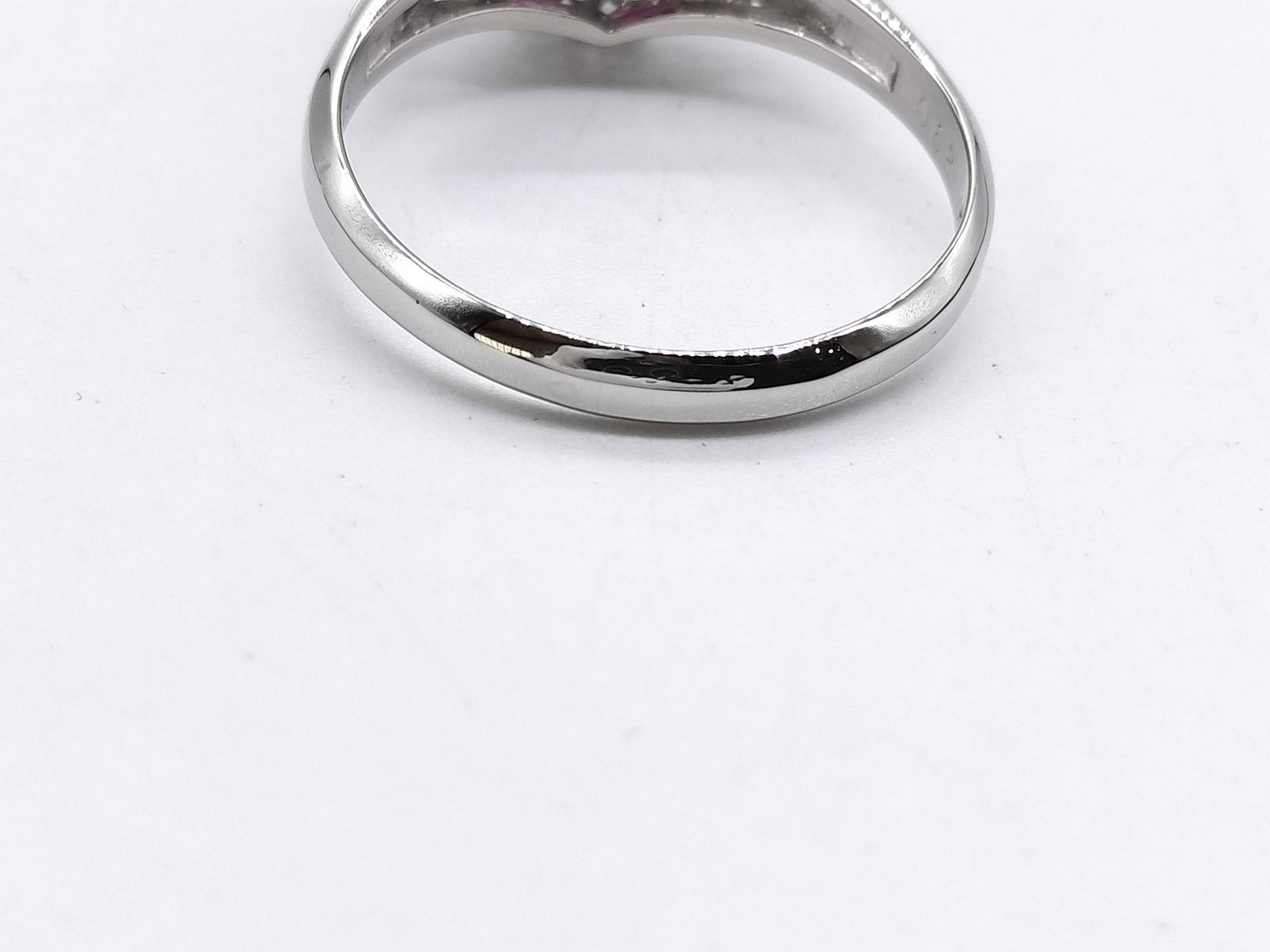 Platinum, Ruby, and Diamond Cocktail Ring size 7.5 - 9