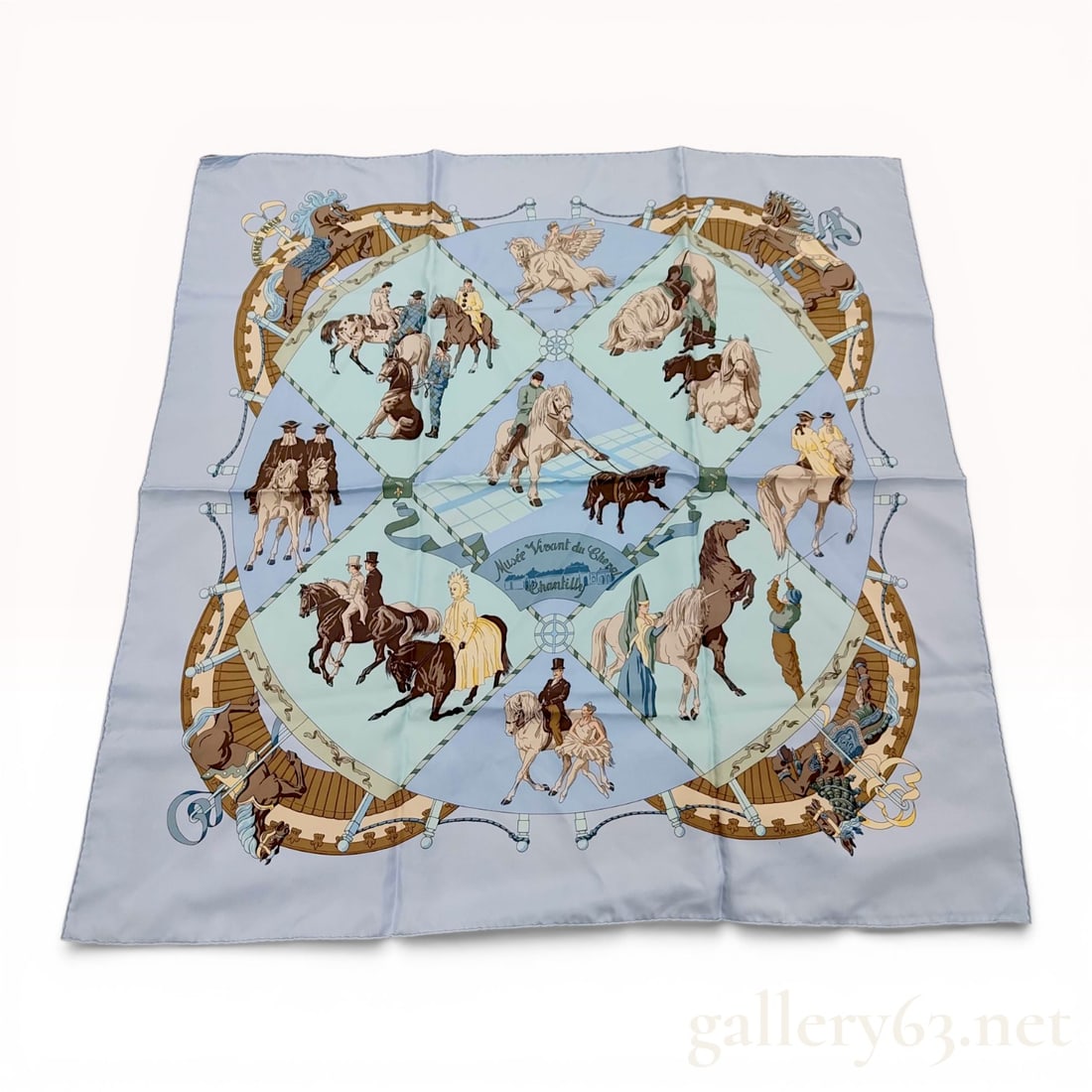 Hermes Musee Vivant du Cheval Chantilly Silk Carre 90 Scarf (1 of 10)