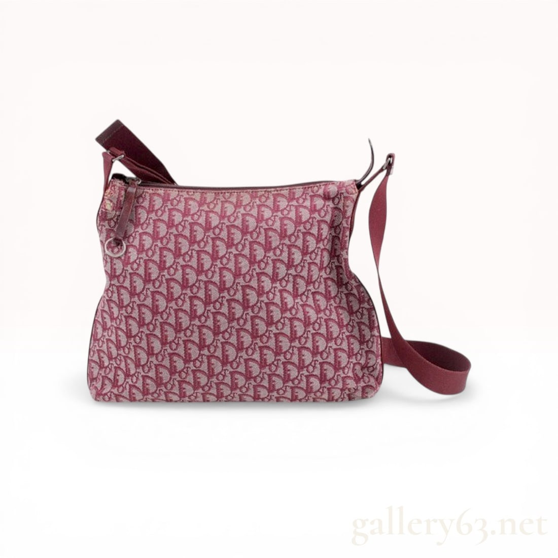 Christian Dior Burgundy Trotter Monogram Pochette Shoulder Bag (1 of 8)