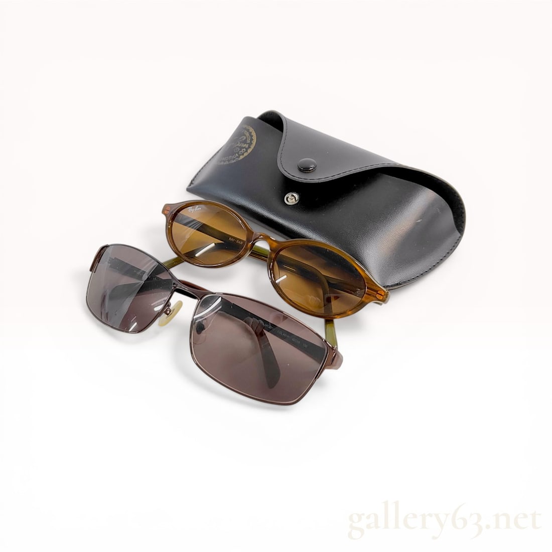 Two Pairs of Designer Sunglasses by Ray-Ban and Police with Case (1 of 6)