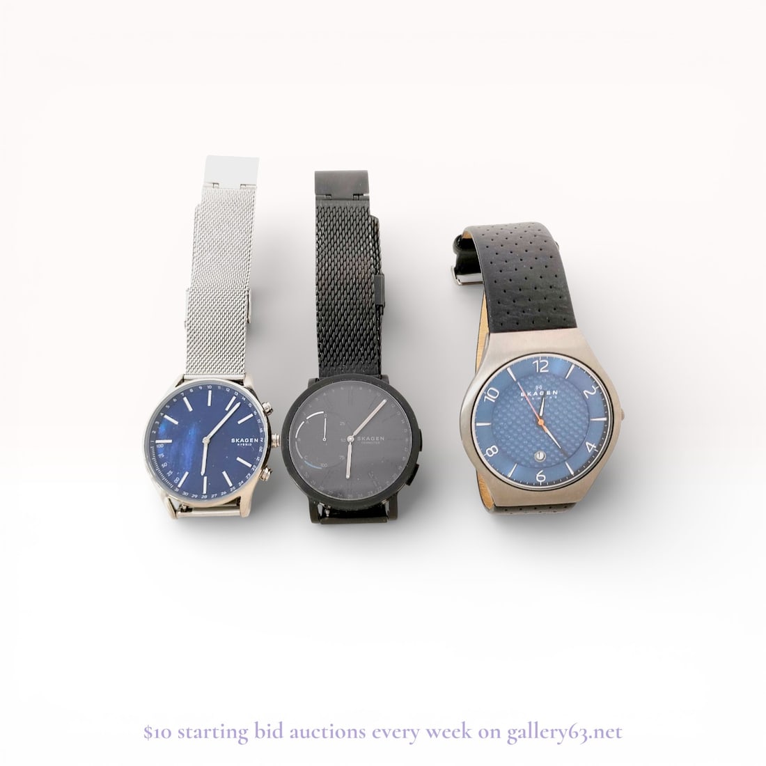A Trio of Skagen Wristwatches Including Hybrid Smartwatch and Analog Models (1 of 5)