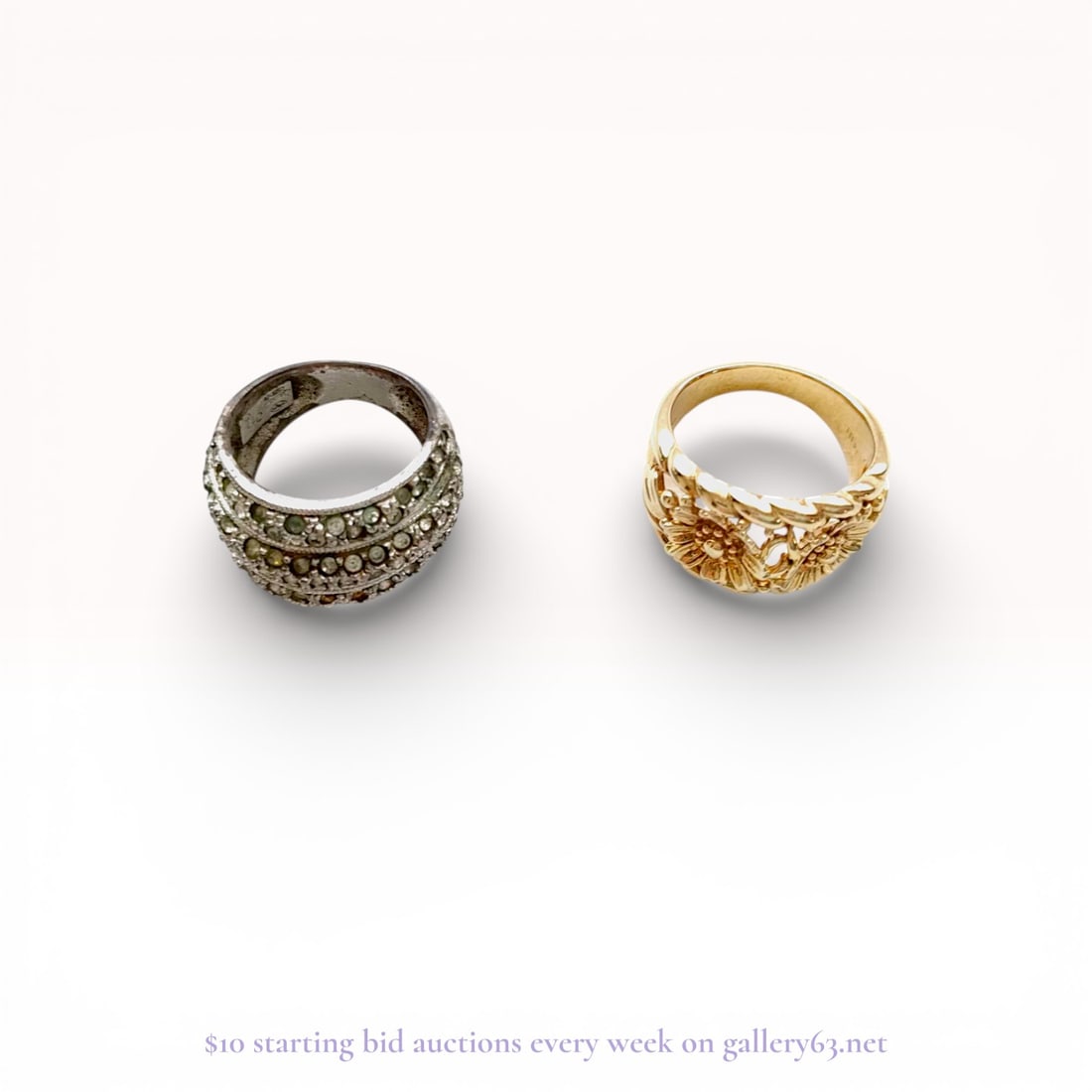 Two Sterling Silver and Fashion Statement Rings (1 of 9)