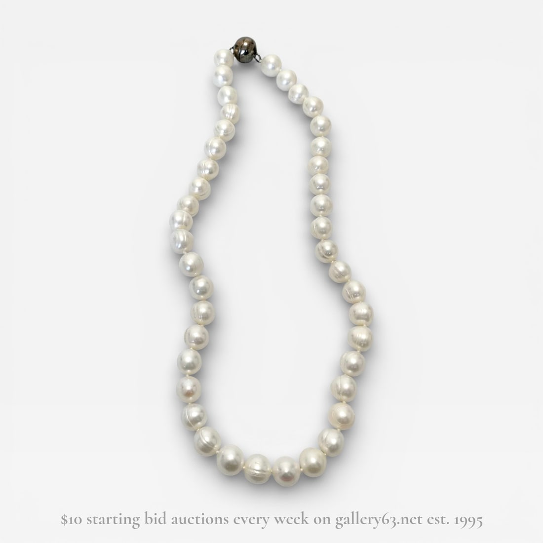 Graduated Cultured Freshwater Pearl Necklace with Sterling Silver Clasp (1 of 8)