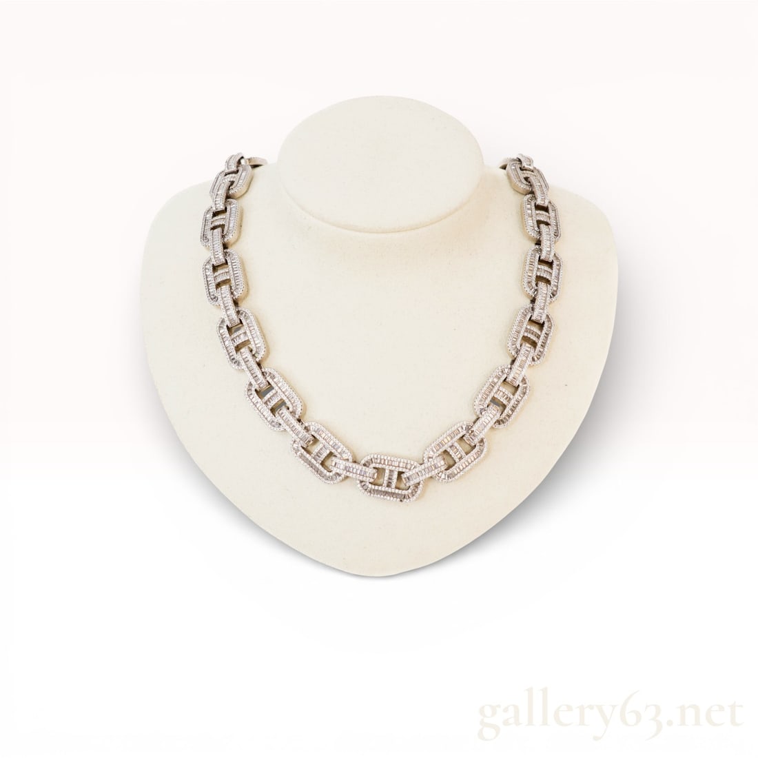 Sterling Silver and 15.00ctw Diamond Mariner Link Necklace (1 of 5)