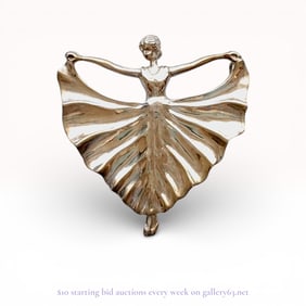 Japanese Pure Silver Ballerina Brooch in the Sonia Style