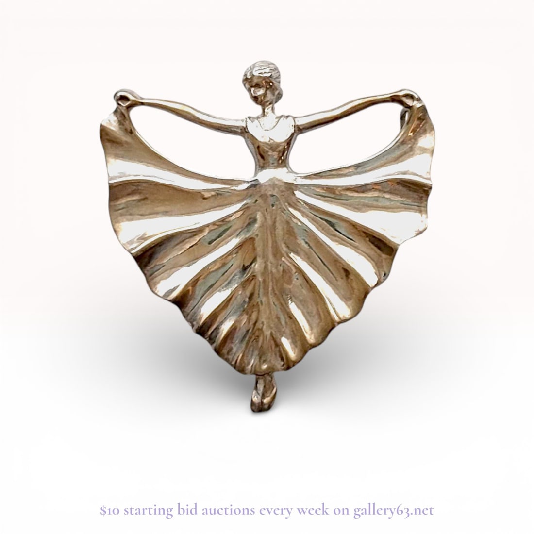 Japanese Pure Silver Ballerina Brooch in the Sonia Style (1 of 7)