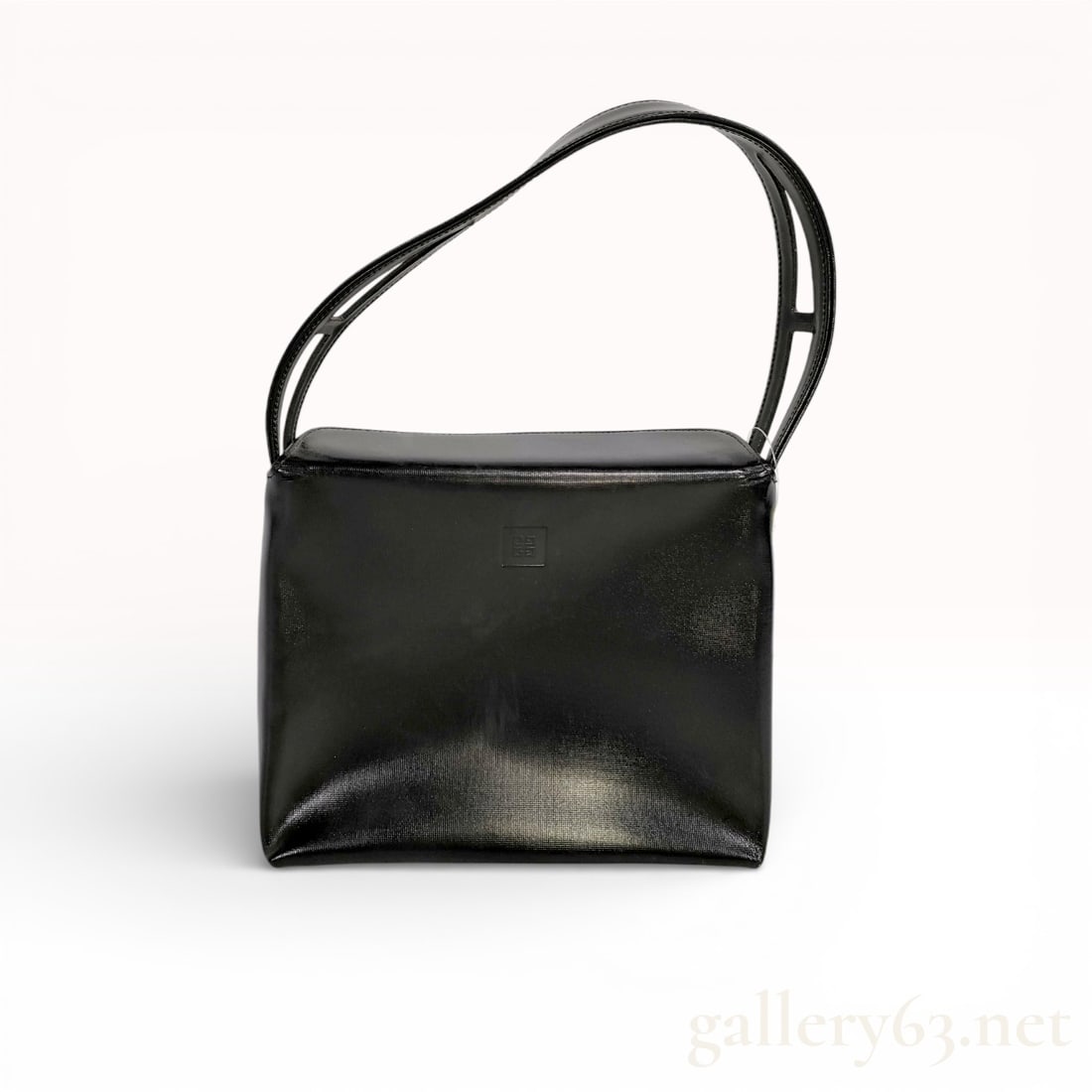 Givenchy Structured Black Textured Shoulder Bag with 4G Logo (1 of 10)