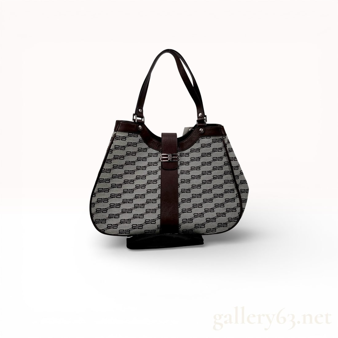 Balenciaga Vintage BB Monogram Canvas and Leather Shoulder Bag (1 of 10)