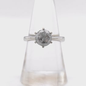 Platinum and 1.811 Carat Natural Diamond Solitaire Ring