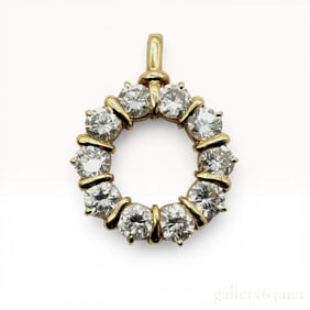 18K Yellow Gold 2.44ctw Diamond Circle Pendant