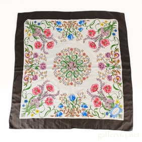 Gucci Vittorio Accornero Flora Pattern Silk Scarf