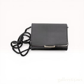 Bottega Veneta Vintage Black Satin Rhinestone Evening Bag