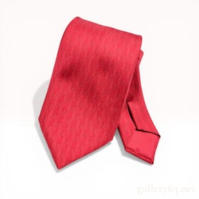 Hermes Silk Necktie in Red Tonal H Motif with Original Box