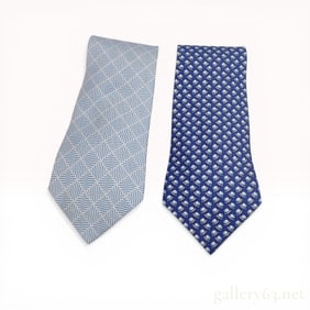 Two Hermes Silk Print Neckties