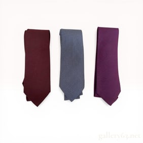 A Trio of Hermes Silk Textured Weave Neckties