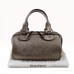 Morabito Paris Metallic Grained Leather Satchel Bag