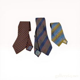 A Trio of Christian Dior Monsieur Striped Silk Neckties