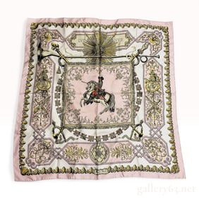 Hermes Silk Carre 90 Scarf in Ludovicus Magnus Pattern by Francoise de la Perriere