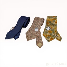 Three Christian Dior Monsieur Vintage Silk Neckties