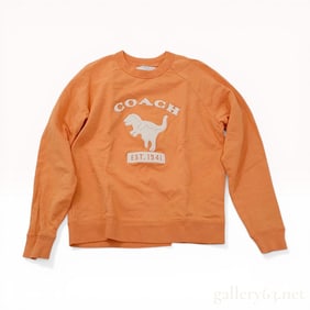Coach Rexy Orange Cotton Crewneck Sweatshirt Size Medium