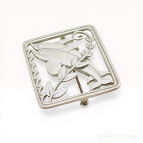 Georg Jensen Sterling Silver Two Dolphins Brooch No. 251 by Arno Malinowski