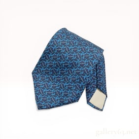 Hermes Silk Interlocking Chain Motif Necktie with Box