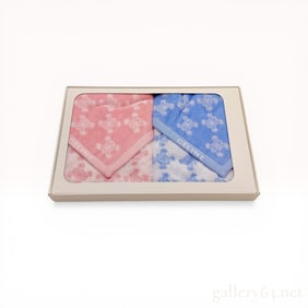 A Pair of Celine Triomphe Monogram Terry Cloth Washcloths