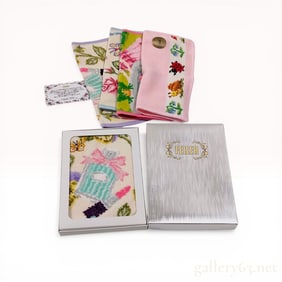 A Set of Four Feiler Cotton Chenille Handkerchiefs