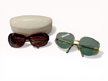 Two Pairs of Designer Sunglasses by Coach and Christian Dior