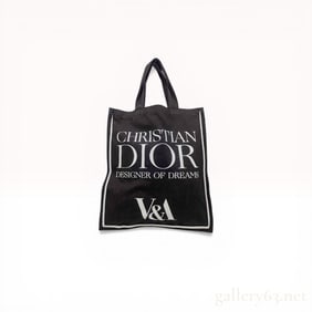 Christian Dior V&A Designer of Dreams Exhibition Black Canvas Tote Bag