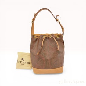 Etro Vintage Paisley Print Coated Canvas Bucket Bag, 1997