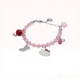 Swarovski Hello Kitty Beaded Crystal Charm Bracelet