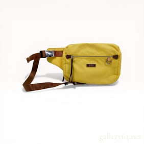 Tumi Yellow Nylon and Brown Leather Slim Waist Pack