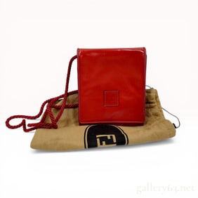 Vintage Fendi Red Leather Mini Crossbody Bag