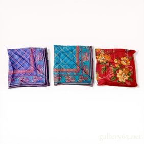 A Trio of Yves Saint Laurent Silk Pocket Squares