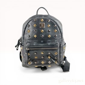 MCM Black Visetos Stark Side Stud Bebe Boo Backpack