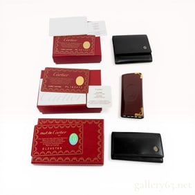 A Trio of Vintage Cartier Leather Small Accessories